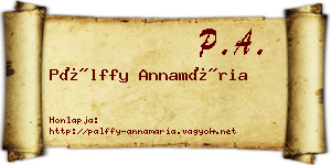 Pálffy Annamária névjegykártya